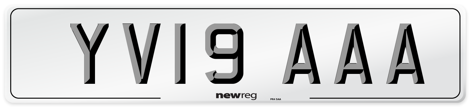 YV19 AAA Number Plate from New Reg